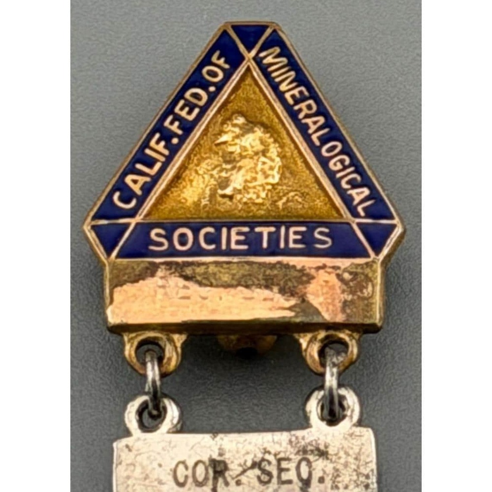 Vintage Promotional Pin California Mineralogical Sterling Silver Gold Filled